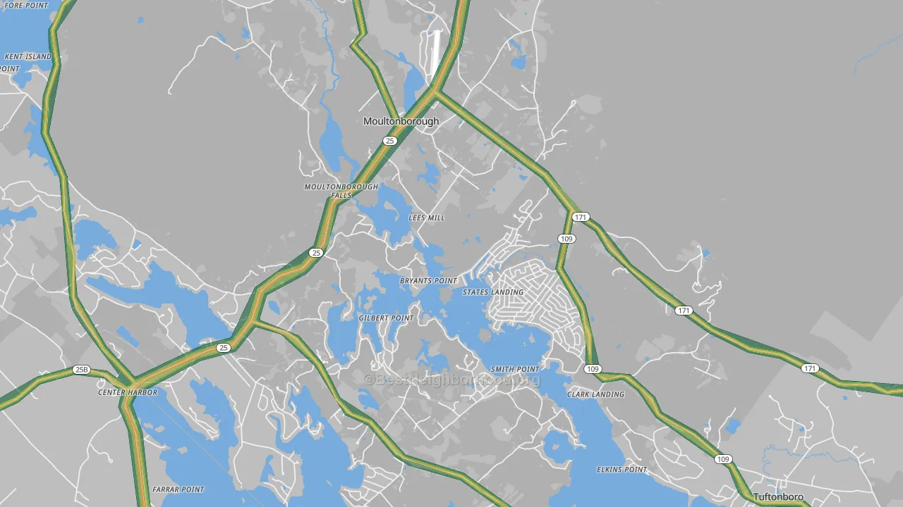 Moultonborough, NH Map of Noise Levels in Moultonborough