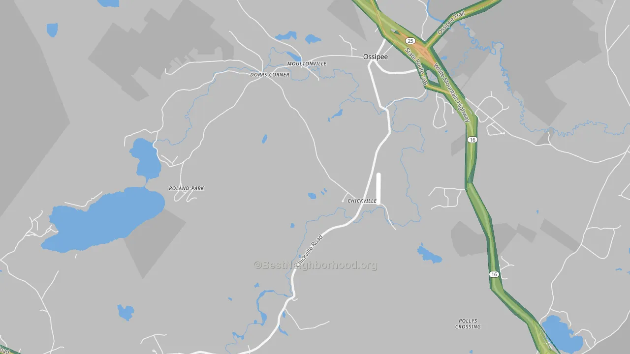 Moultonville, NH Map of Noise Levels in Moultonville