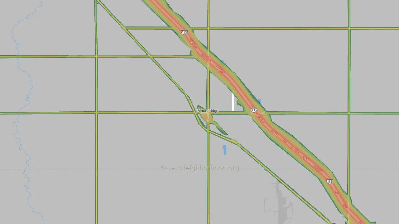 Moundridge, KS Map of Noise Levels in Moundridge