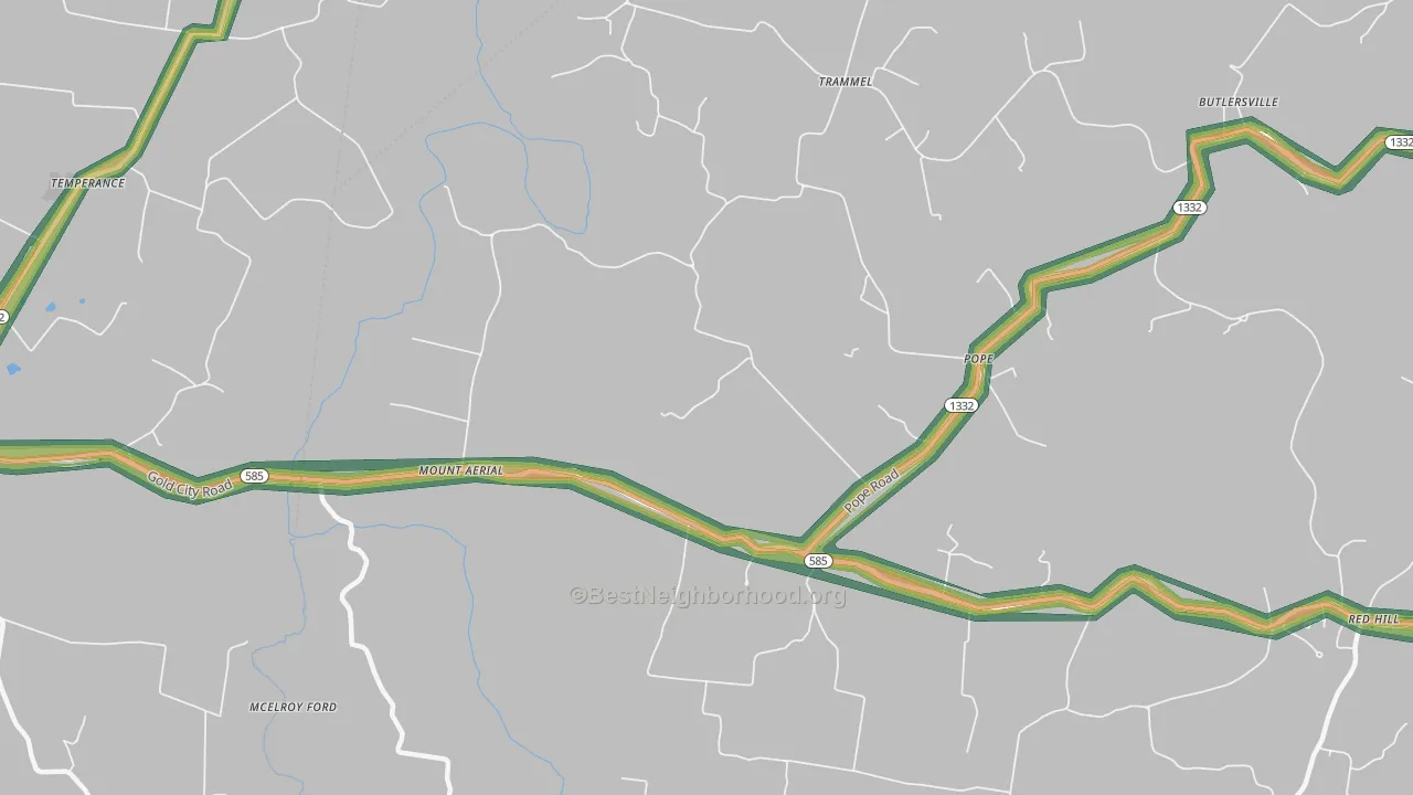 Mount Aerial, KY Map of Noise Levels in Mount Aerial