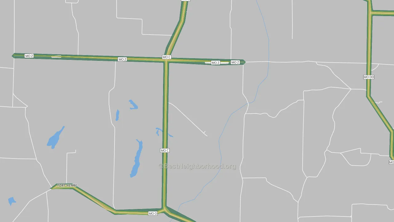 Mount Airy, MO Map of Noise Levels in Mount Airy