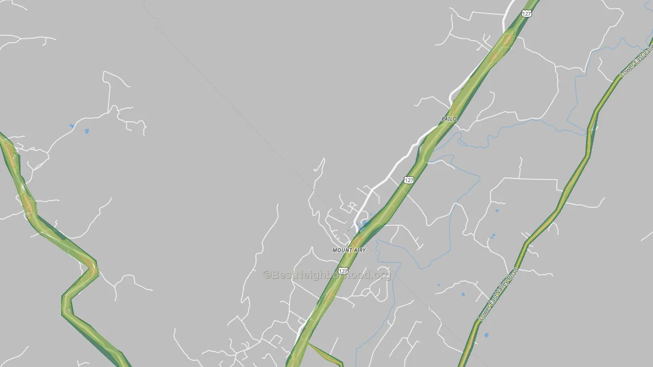 Mount Airy, TN Map of Noise Levels in Mount Airy