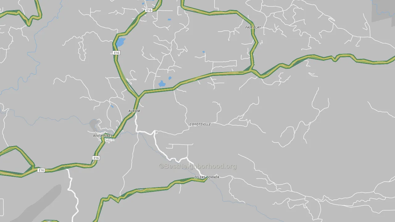 Mount Aukum, CA Map of Noise Levels in Mount Aukum
