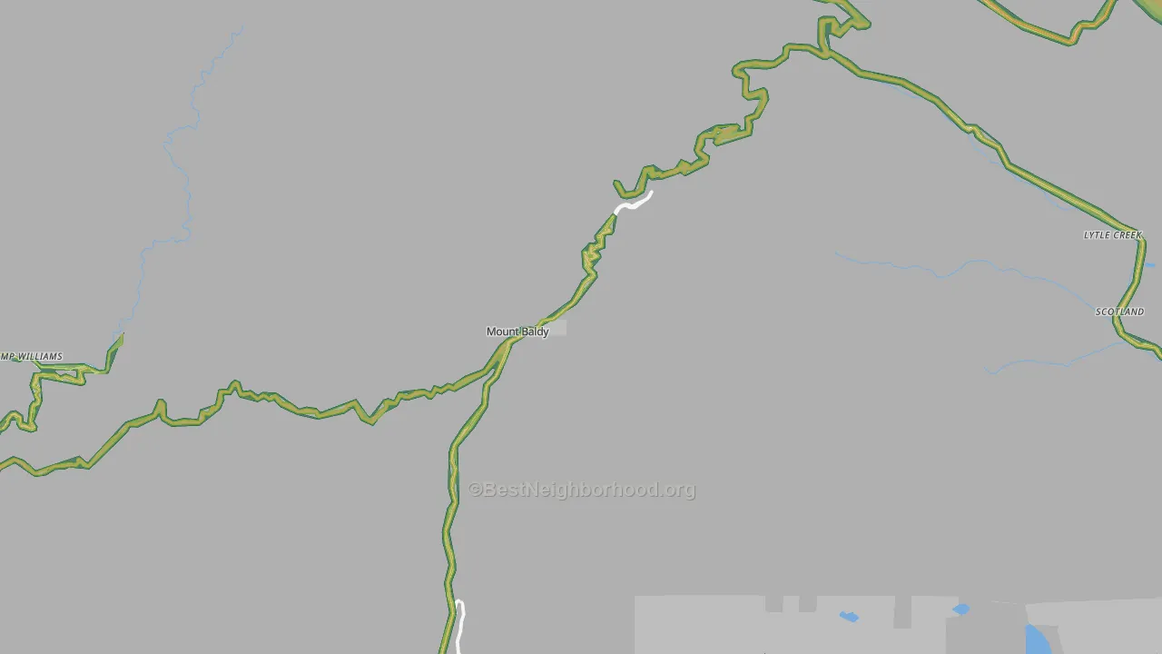 Mount Baldy, CA Map of Noise Levels in Mount Baldy