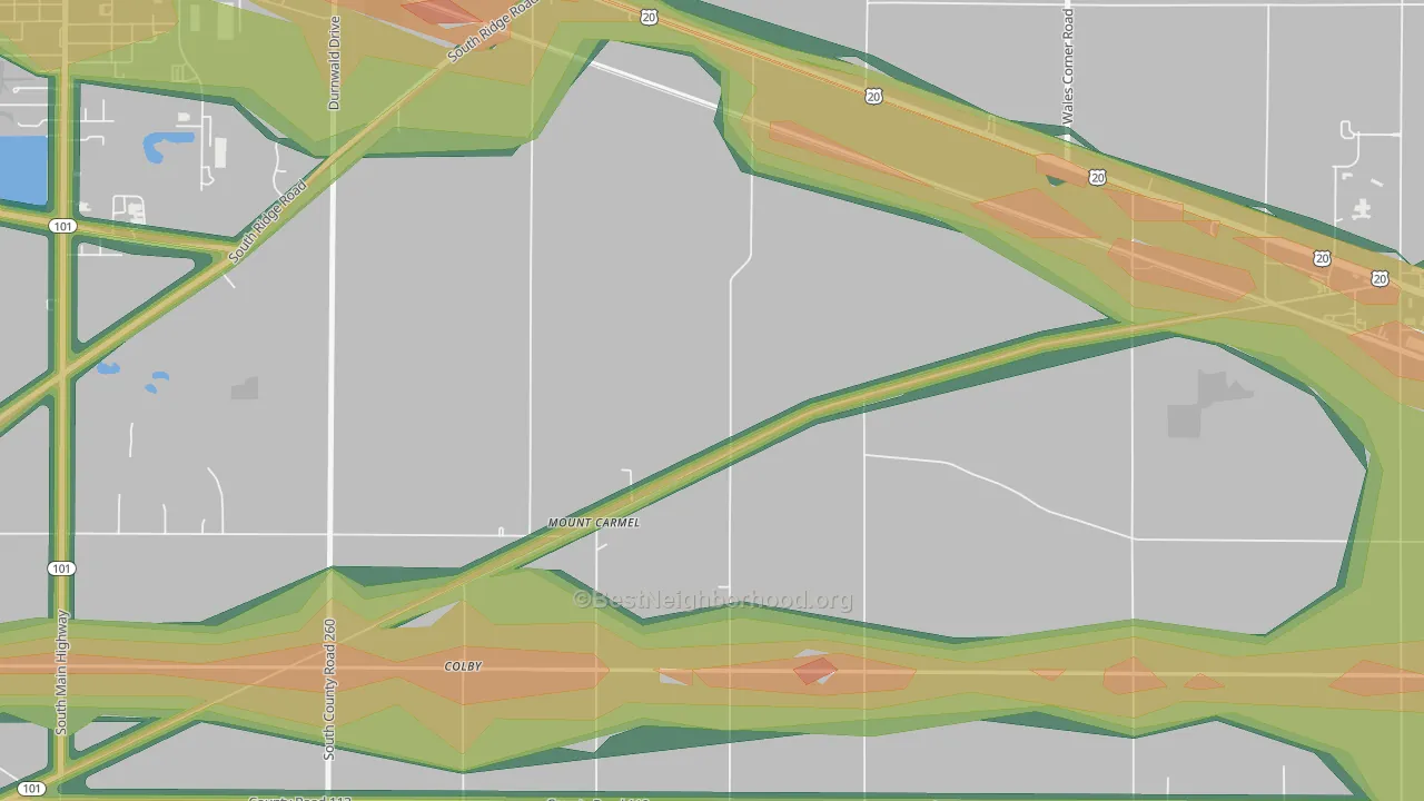Mount Carmel, OH Map of Noise Levels in Mount Carmel