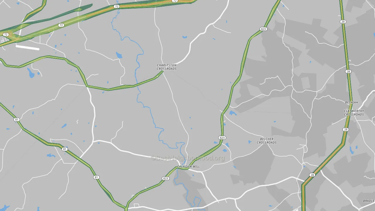 Mount Carmel, SC Map of Noise Levels in Mount Carmel