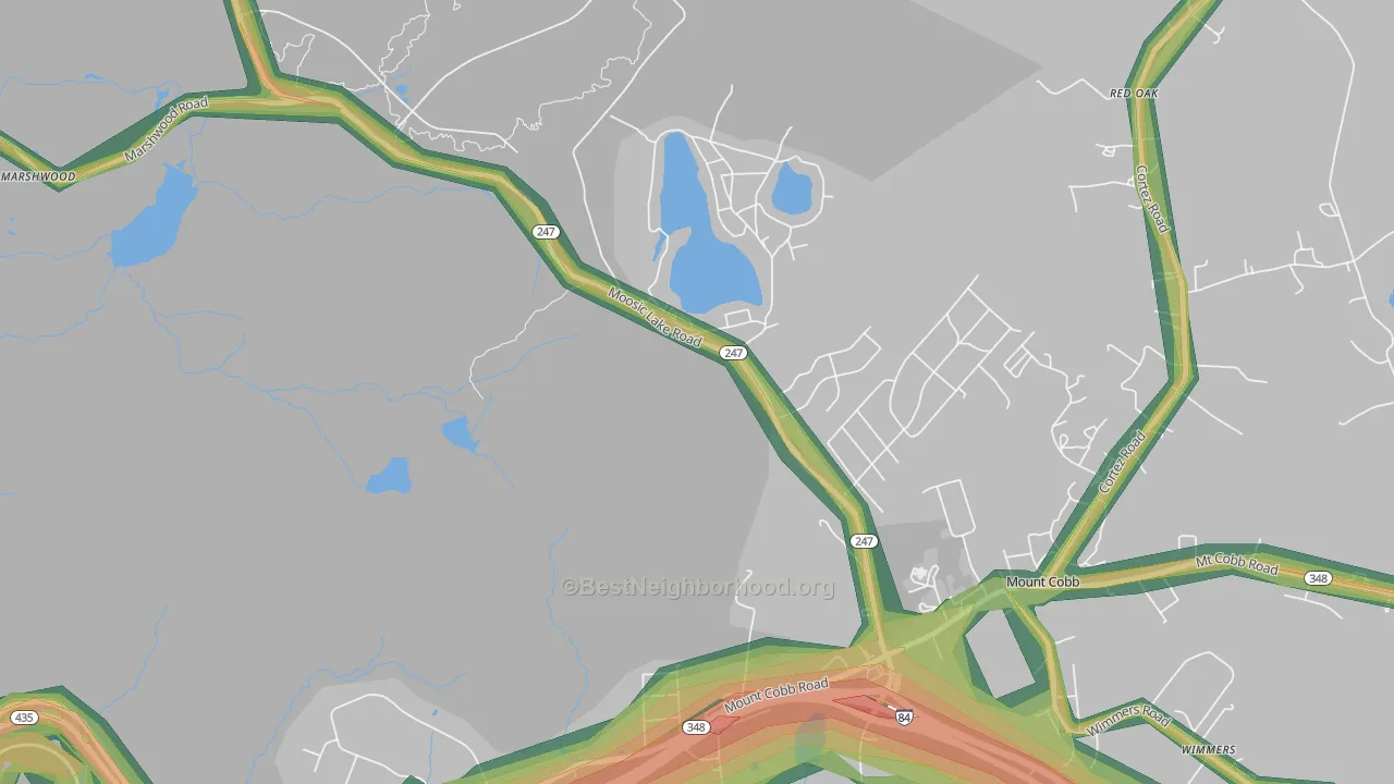 Mount Cobb, PA Map of Noise Levels in Mount Cobb