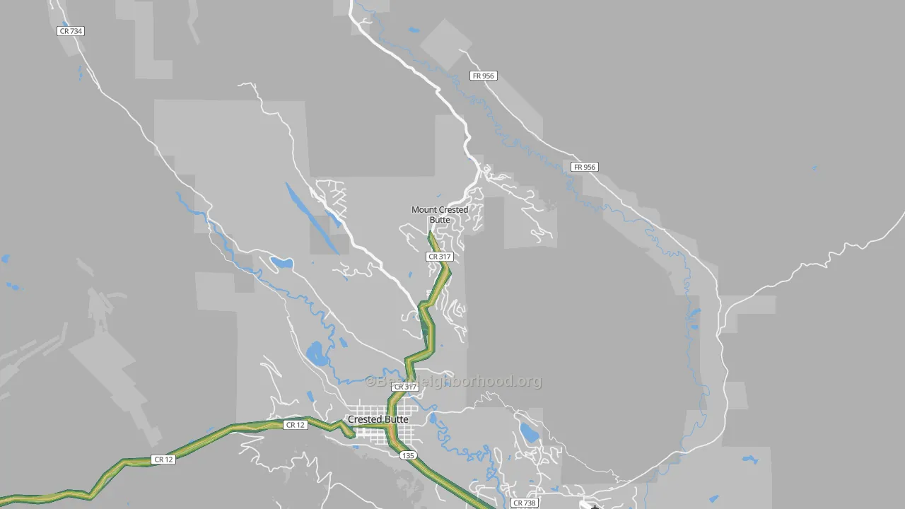 Mount Crested Butte, CO Map of Noise Levels in Mount Crested Butte