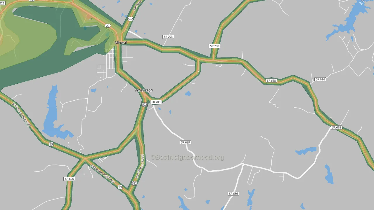 Mount Garland, VA Map of Noise Levels in Mount Garland
