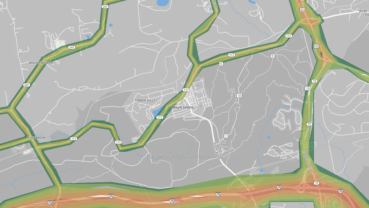 Mount Gretna, PA Map of Noise Levels in Mount Gretna