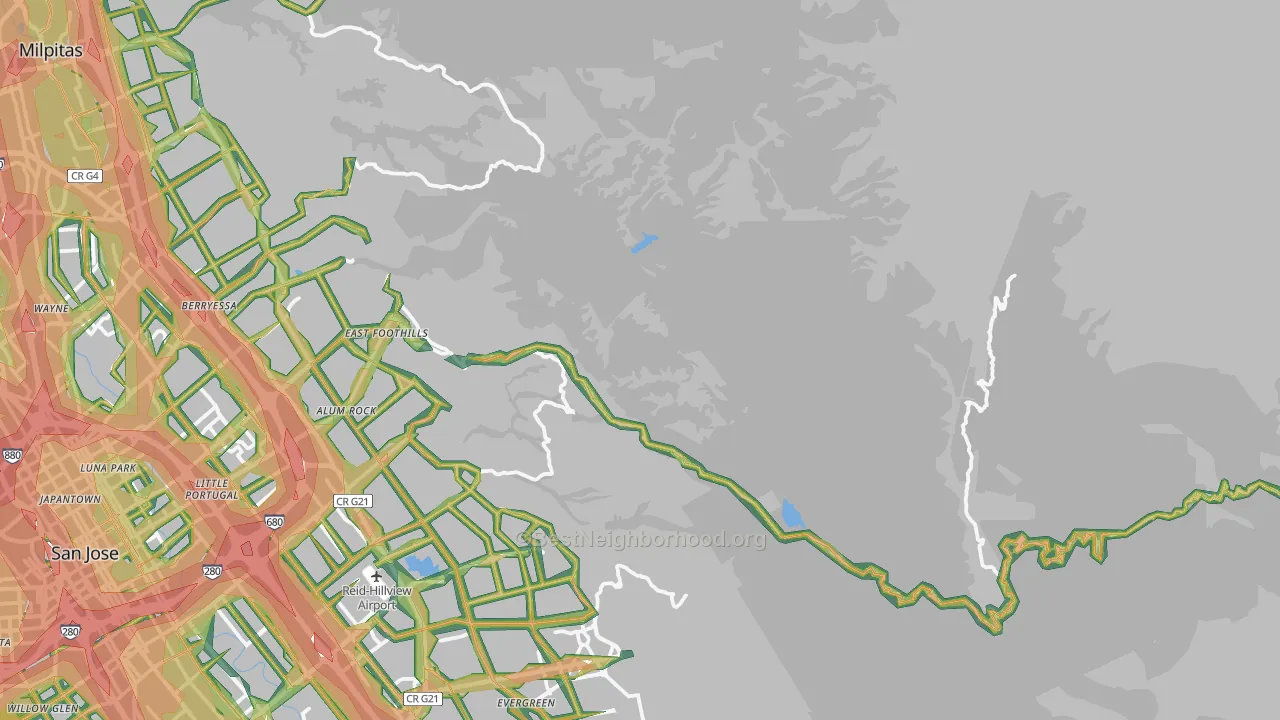 Mount Hamilton, CA Map of Noise Levels in Mount Hamilton