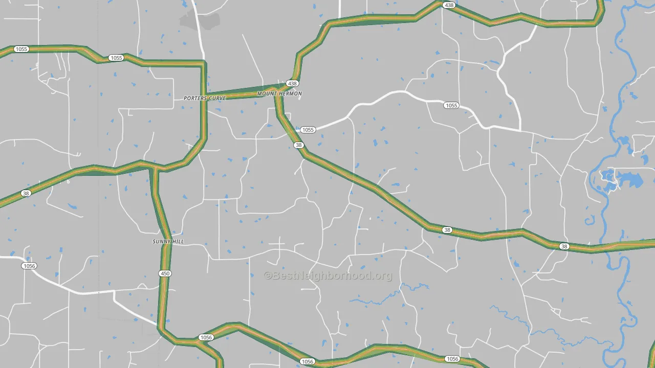 Mount Hermon, LA Map of Noise Levels in Mount Hermon