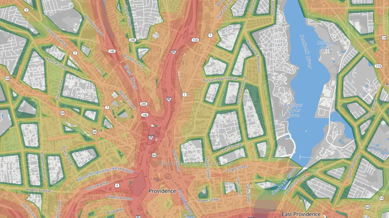Mount Hope, Providence, RI Map of Noise Levels in Mount Hope