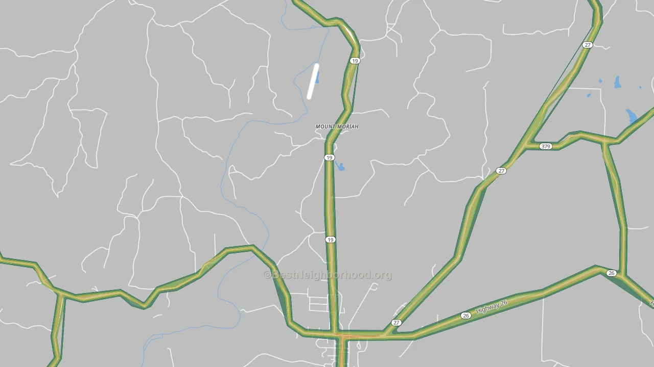 Mount Moriah, AR Map of Noise Levels in Mount Moriah