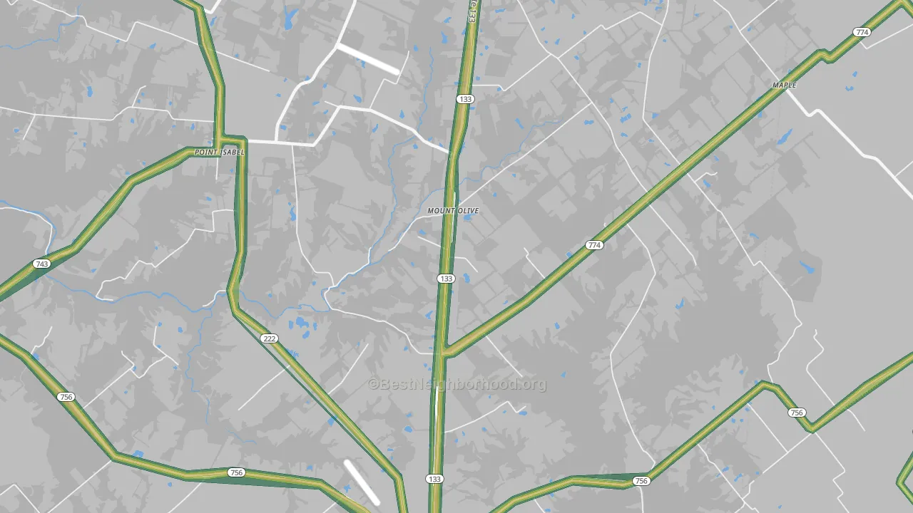 Mount Olive, OH Map of Noise Levels in Mount Olive