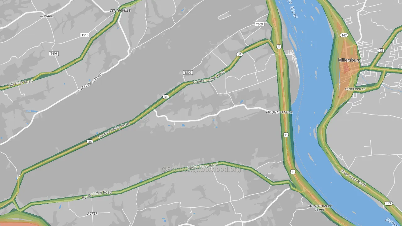 Mount Patrick, PA Map of Noise Levels in Mount Patrick