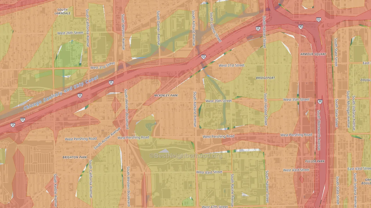 Mount Pleasant, Chicago, IL Map of Noise Levels in Mount Pleasant