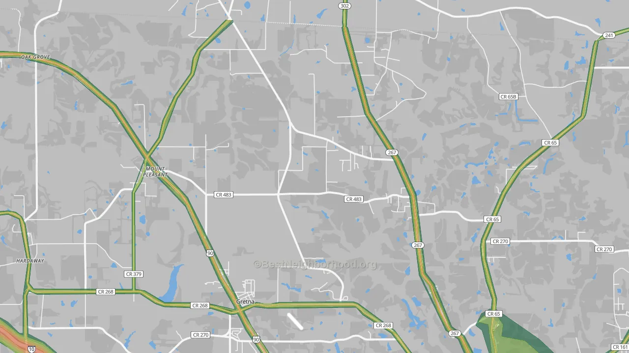 Mount Pleasant, FL Map of Noise Levels in Mount Pleasant