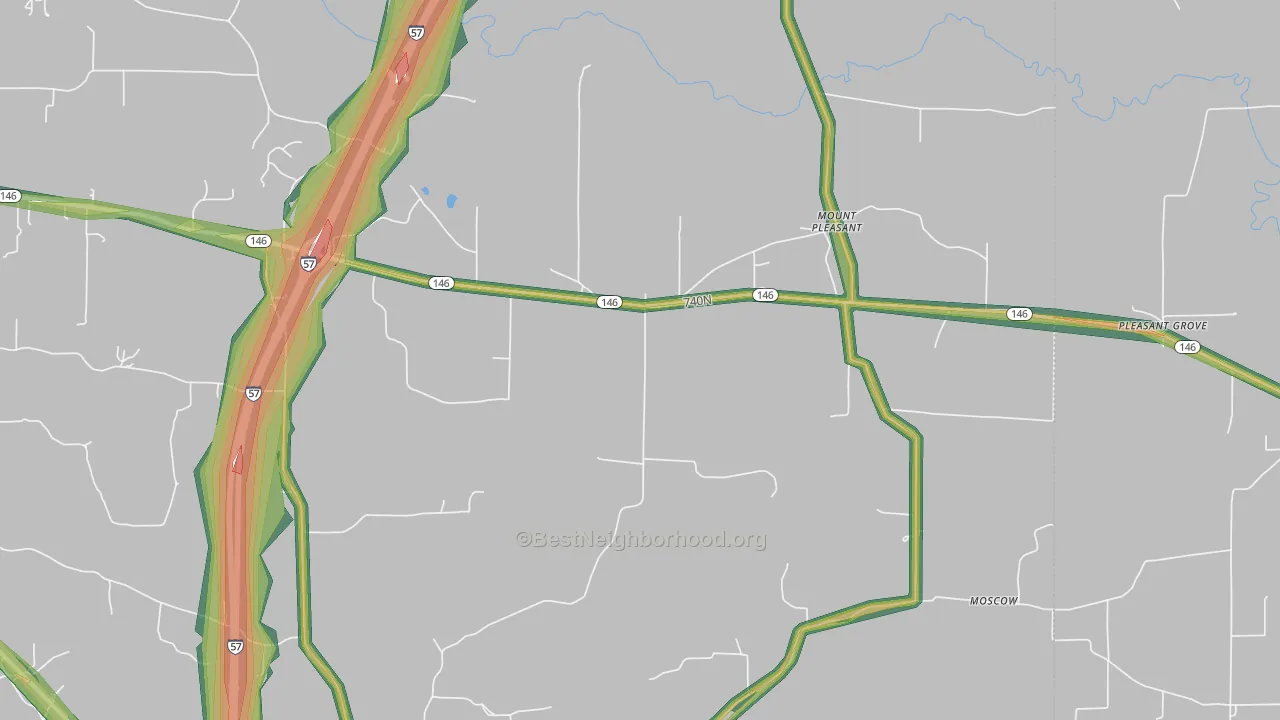 Mount Pleasant, IL Map of Noise Levels in Mount Pleasant