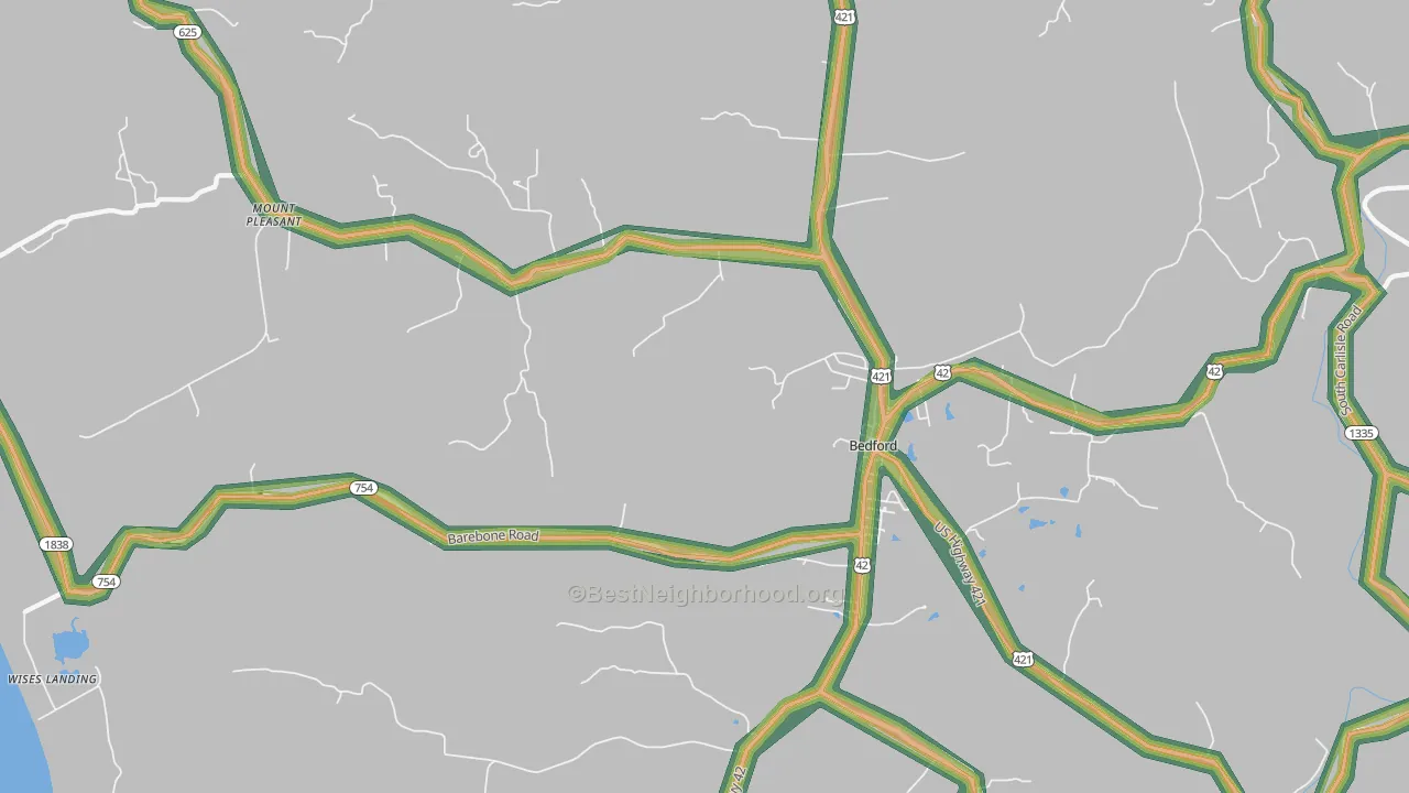 Mount Pleasant, KY Map of Noise Levels in Mount Pleasant