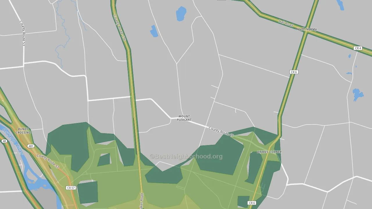 Mount Pleasant, NY Map of Noise Levels in Mount Pleasant