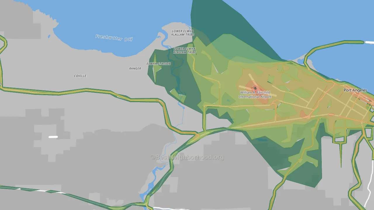 Mount Pleasant, WA Map of Noise Levels in Mount Pleasant
