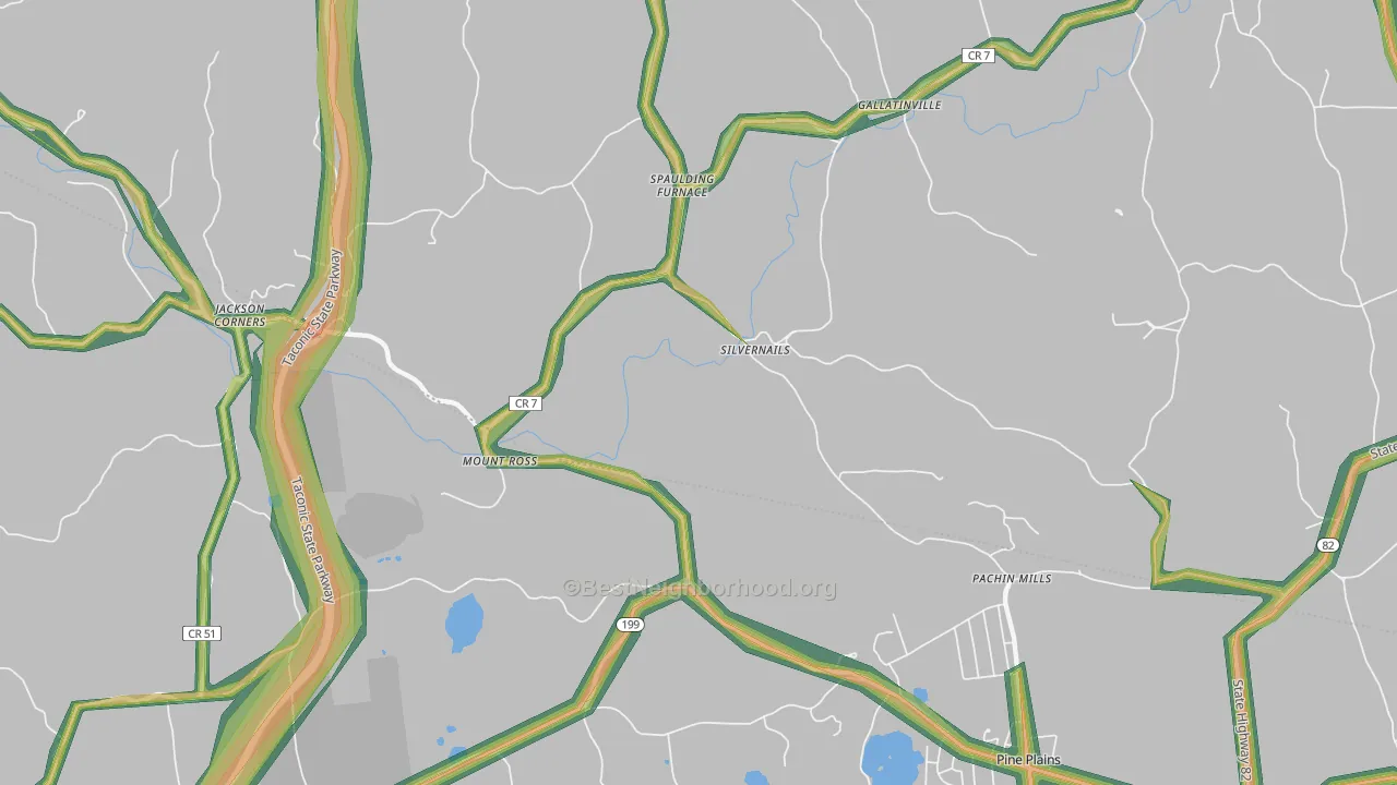 Mount Ross, NY Map of Noise Levels in Mount Ross