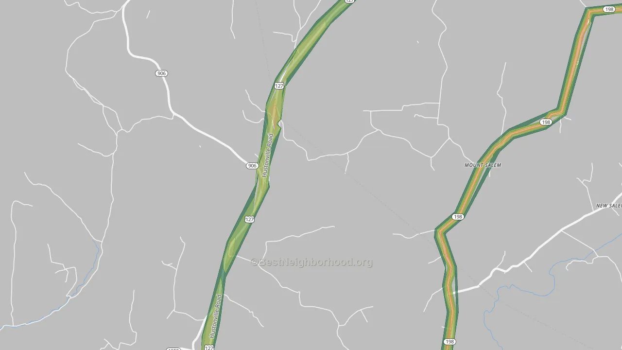 Mount Salem, KY Map of Noise Levels in Mount Salem