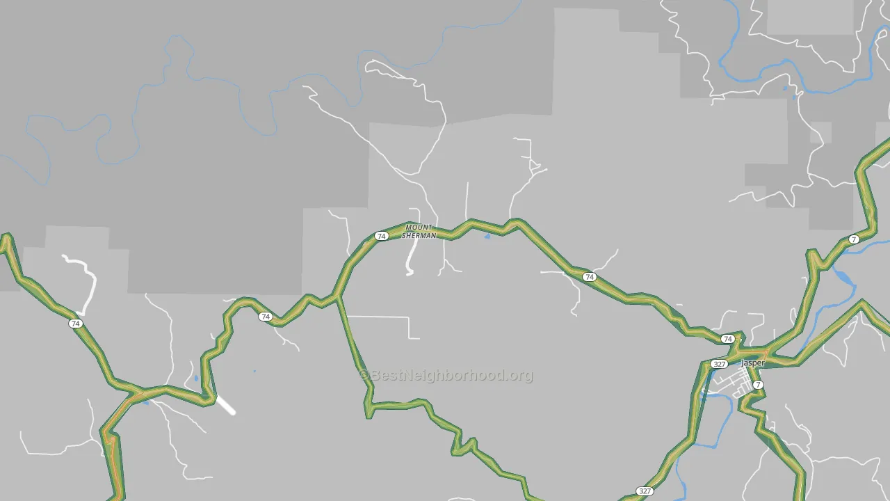 Mount Sherman, AR Map of Noise Levels in Mount Sherman
