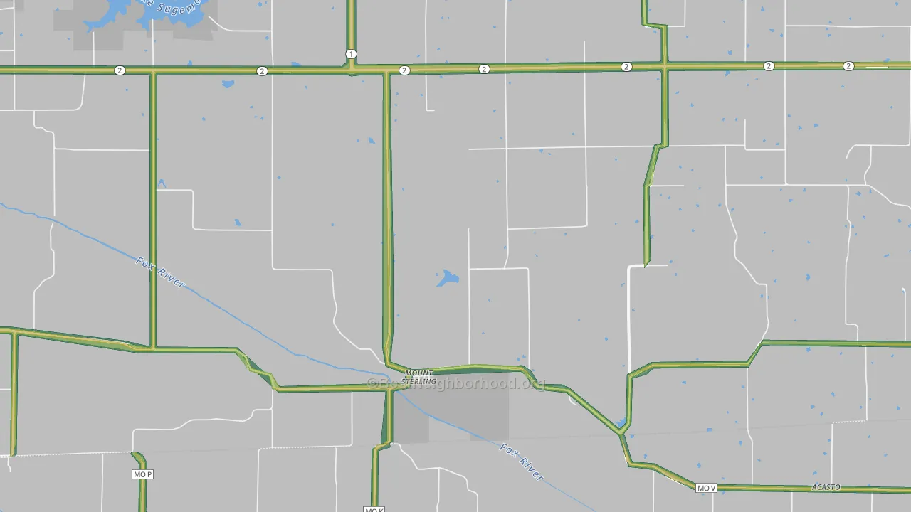 Mount Sterling, IA Map of Noise Levels in Mount Sterling