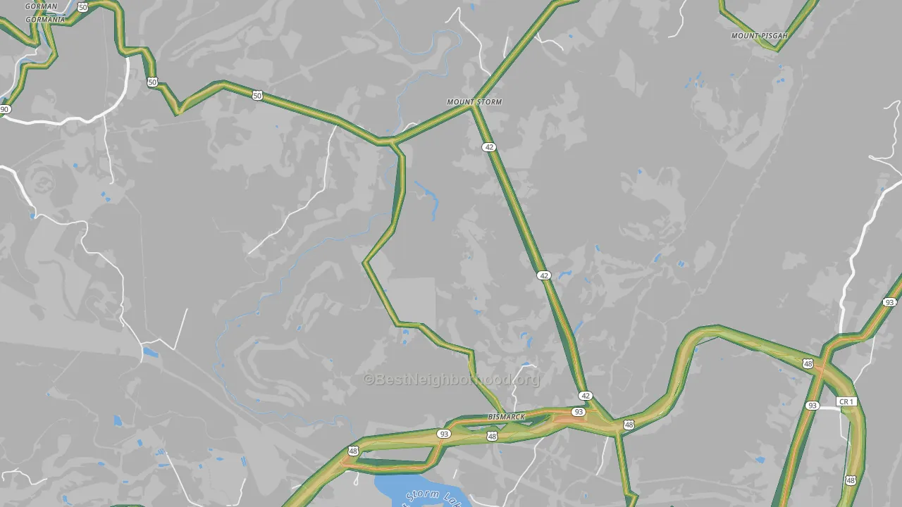 Mount Storm, WV Map of Noise Levels in Mount Storm