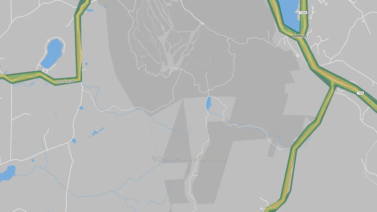 Mount Sunapee, NH Map of Noise Levels in Mount Sunapee