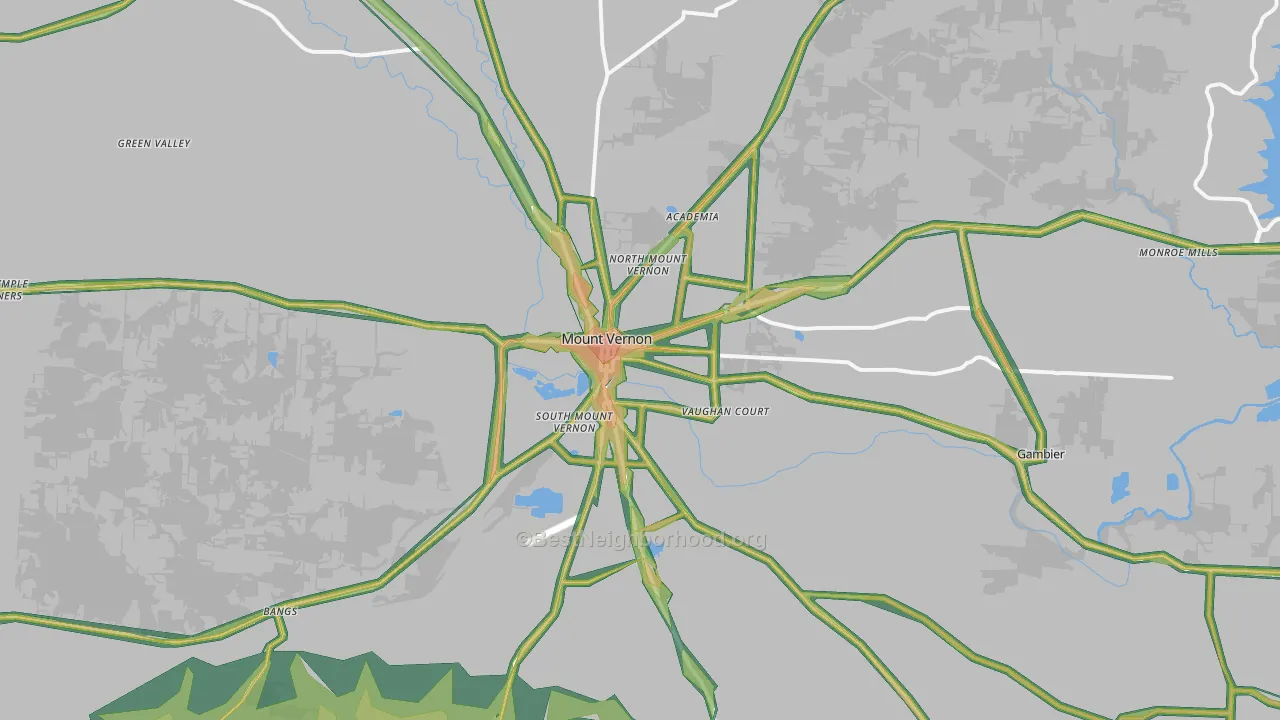 Mount Vernon, OH Map of Noise Levels in Mount Vernon