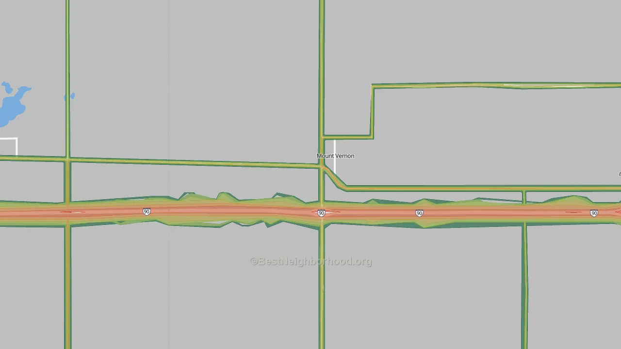 Mount Vernon, SD Map of Noise Levels in Mount Vernon