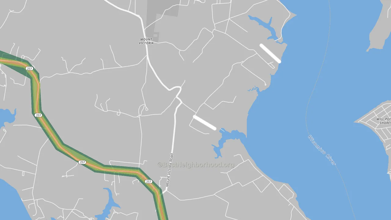 Mount Victoria, MD Map of Noise Levels in Mount Victoria