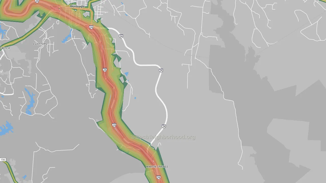 Mount View, TN Map of Noise Levels in Mount View