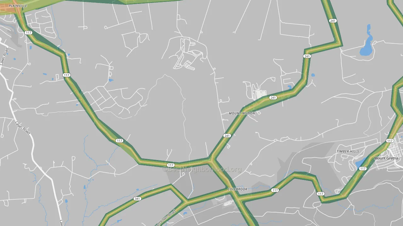 Mount Wilson, PA Map of Noise Levels in Mount Wilson