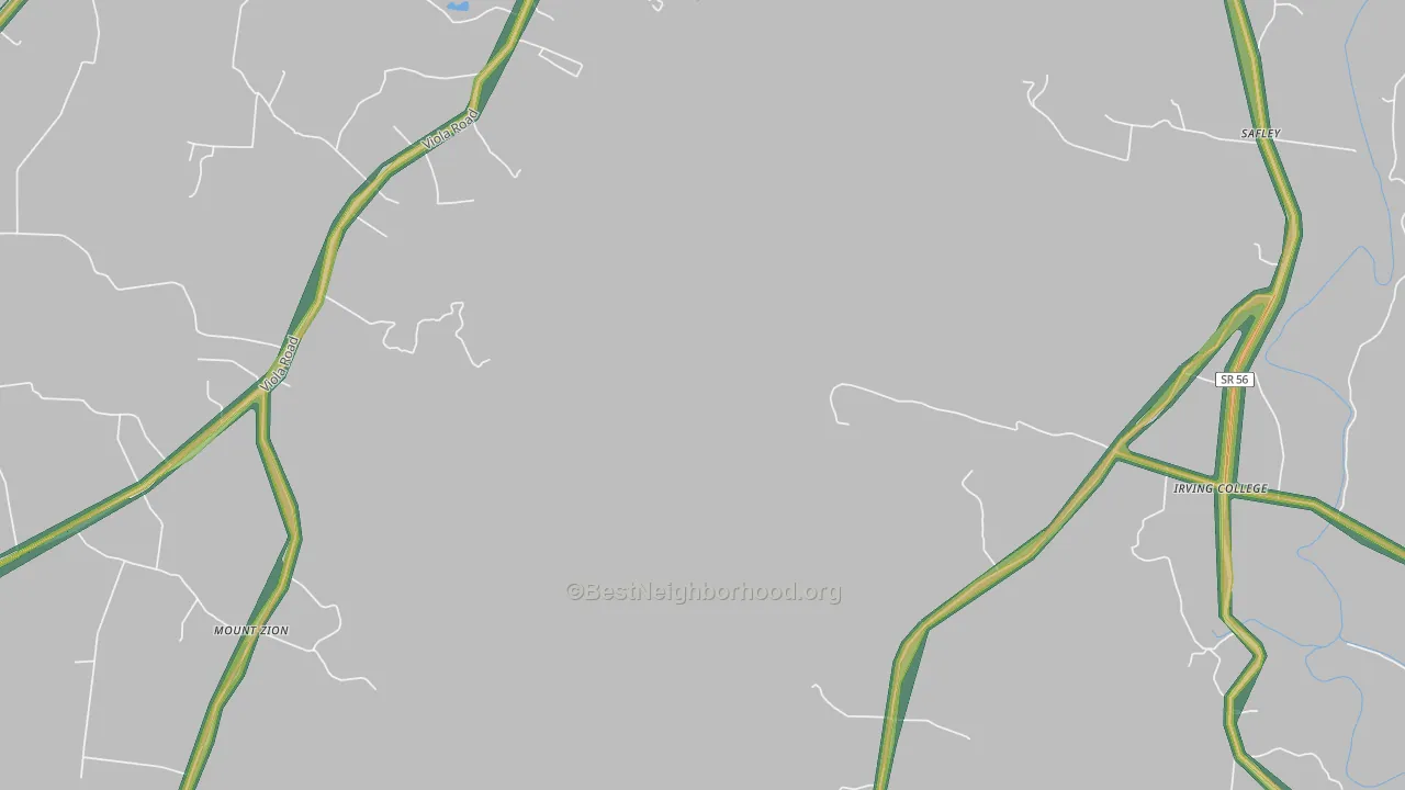 Mount Zion, TN Map of Noise Levels in Mount Zion