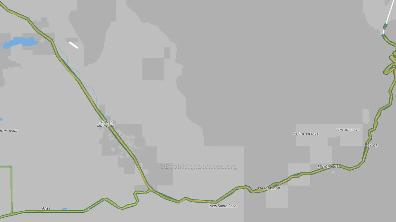 Mountain Center, CA Map of Noise Levels in Mountain Center