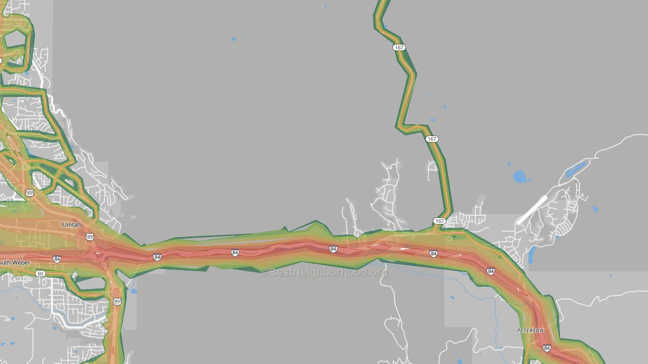 Mountain Green, UT Map of Noise Levels in Mountain Green