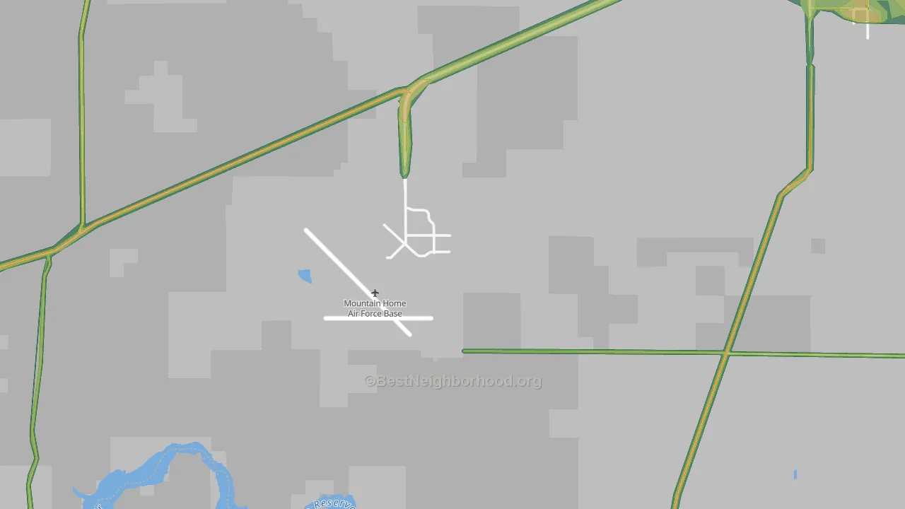 Mountain Home AFB, ID Map of Noise Levels in Mountain Home AFB