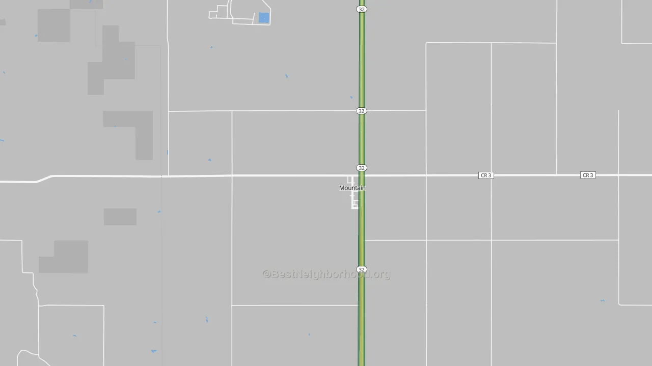 Mountain, ND Map of Noise Levels in Mountain