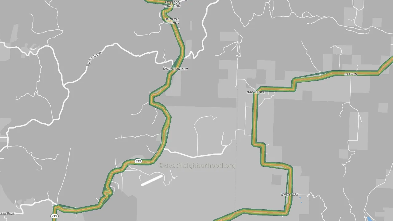 Mountain Top, AR Map of Noise Levels in Mountain Top