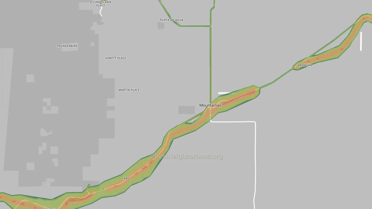 Mountainair, NM Map of Noise Levels in Mountainair