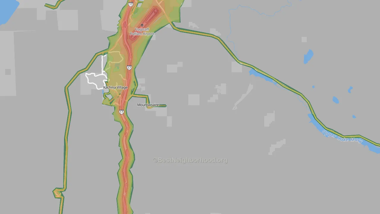 Mountainaire, AZ Map of Noise Levels in Mountainaire