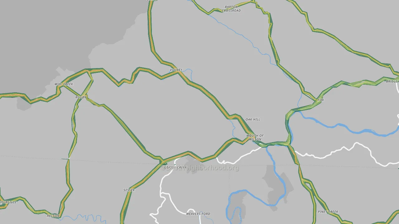 Mouth Of Wilson, VA Map of Noise Levels in Mouth Of Wilson