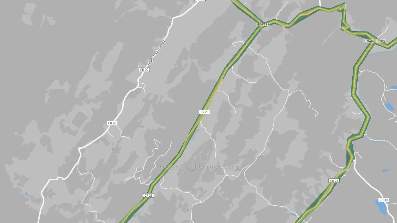 Moyers, WV Map of Noise Levels in Moyers