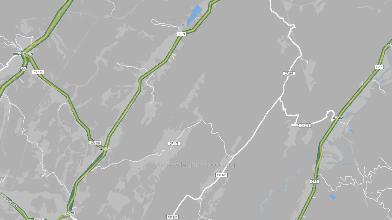 Mozer, WV Map of Noise Levels in Mozer