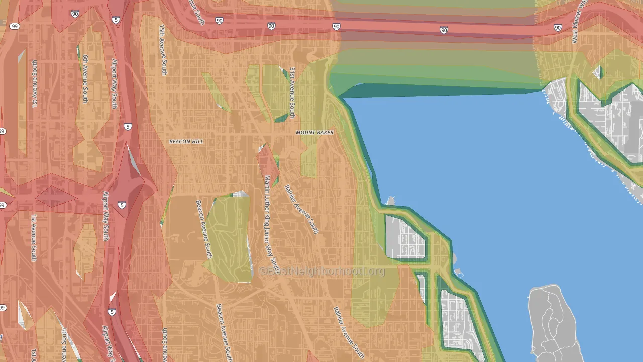 Mt. Baker, Seattle, WA Map of Noise Levels in Mt. Baker