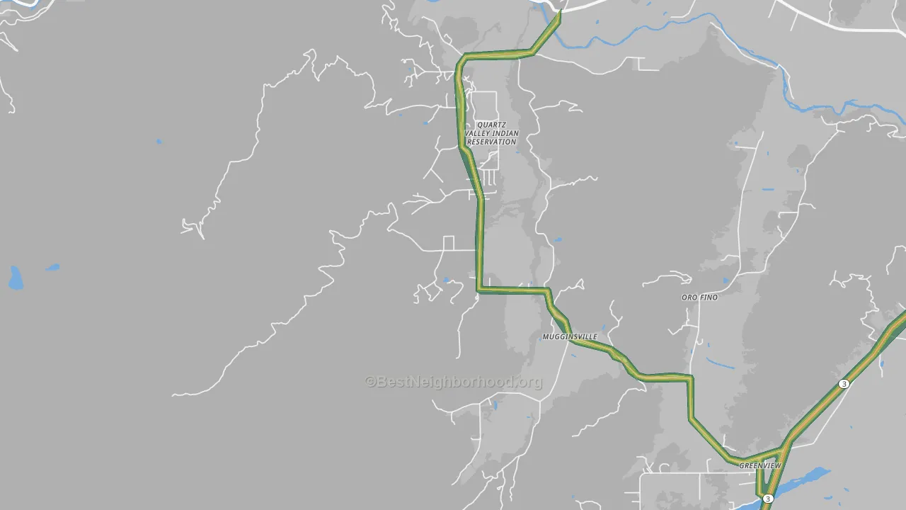 Mugginsville, CA Map of Noise Levels in Mugginsville